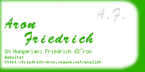 aron friedrich business card